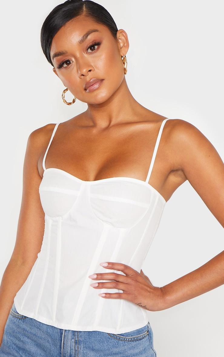 Pretty Little Thing White Structured Corset Top