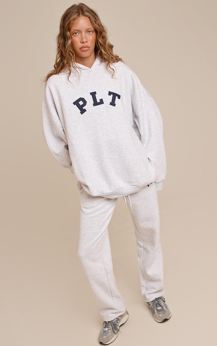 Pretty Little Thing PRETTYLITTLETHING Ash Grey Logo Oversized Hoodie