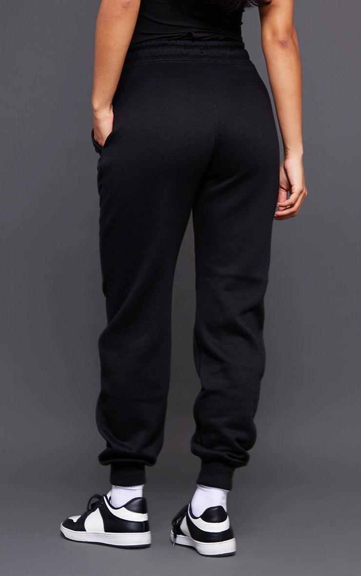 Pretty Little Thing PRETTYLITTLETHING Black Logo High Waisted Cuffed Sweatpants