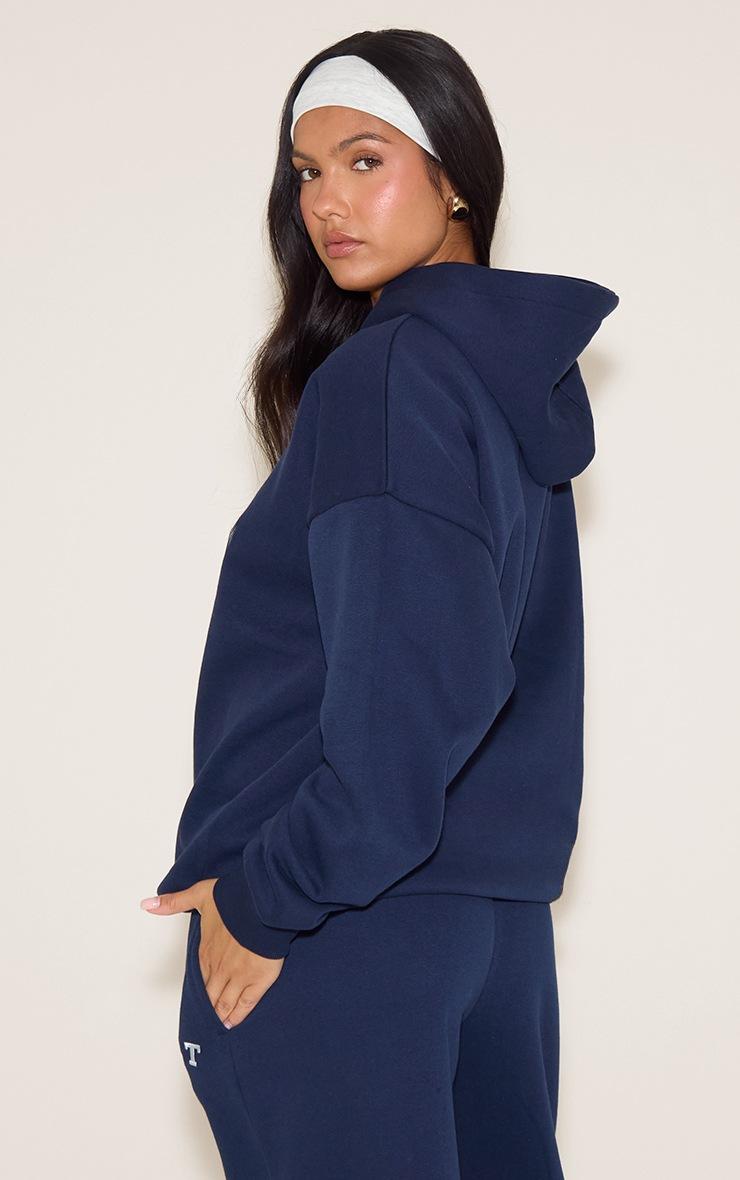 Pretty Little Thing PRETTYLITTLETHING Navy Logo Oversized Hoodie