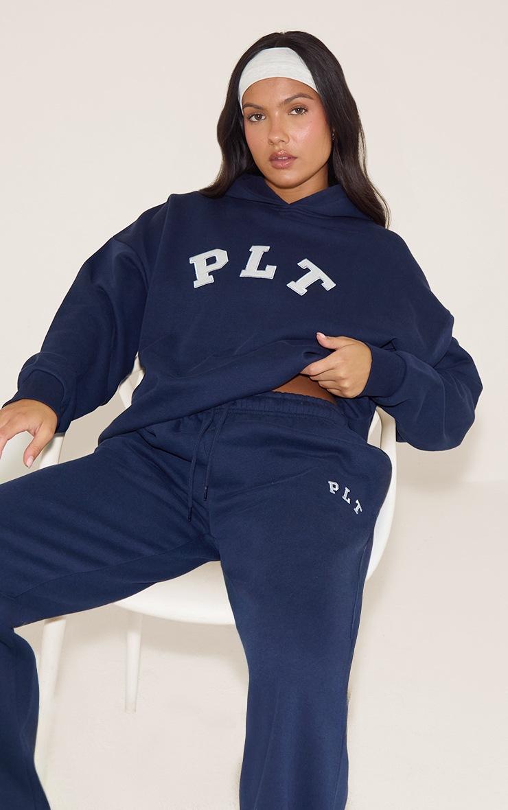 Pretty Little Thing PRETTYLITTLETHING Navy Logo Oversized Hoodie