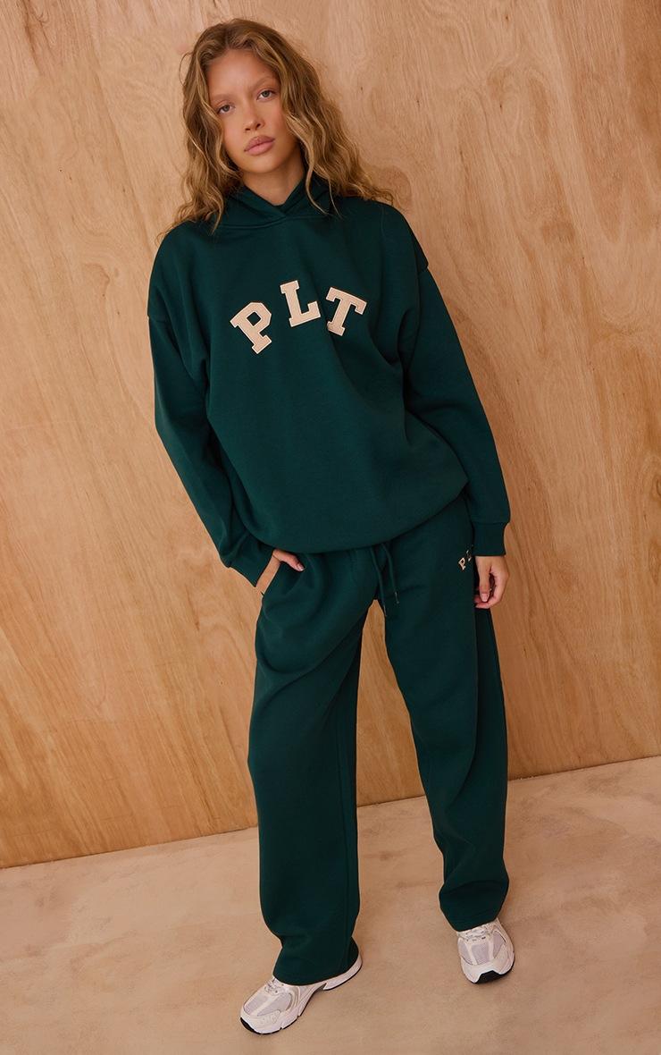 Pretty Little Thing PRETTYLITTLETHING Pine Green Logo Oversized Hoodie