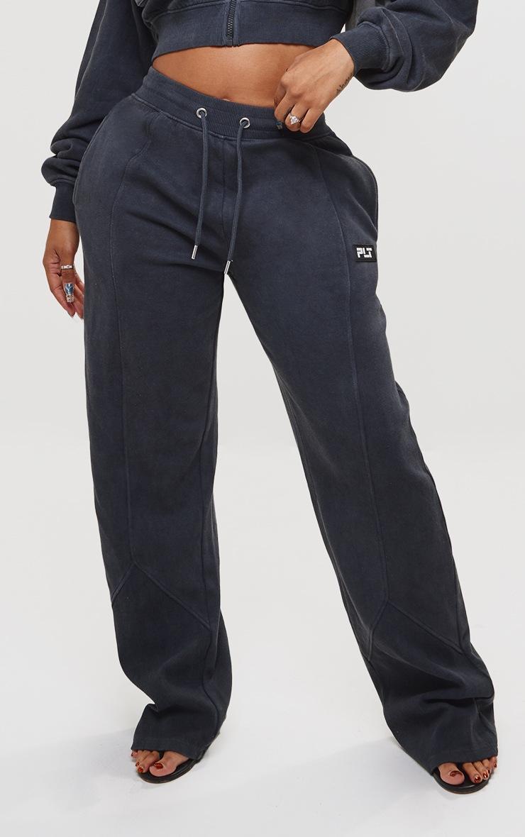Pretty Little Thing PRETTYLITTLETHING Shape Washed Charcoal Wide Leg Sweatpants