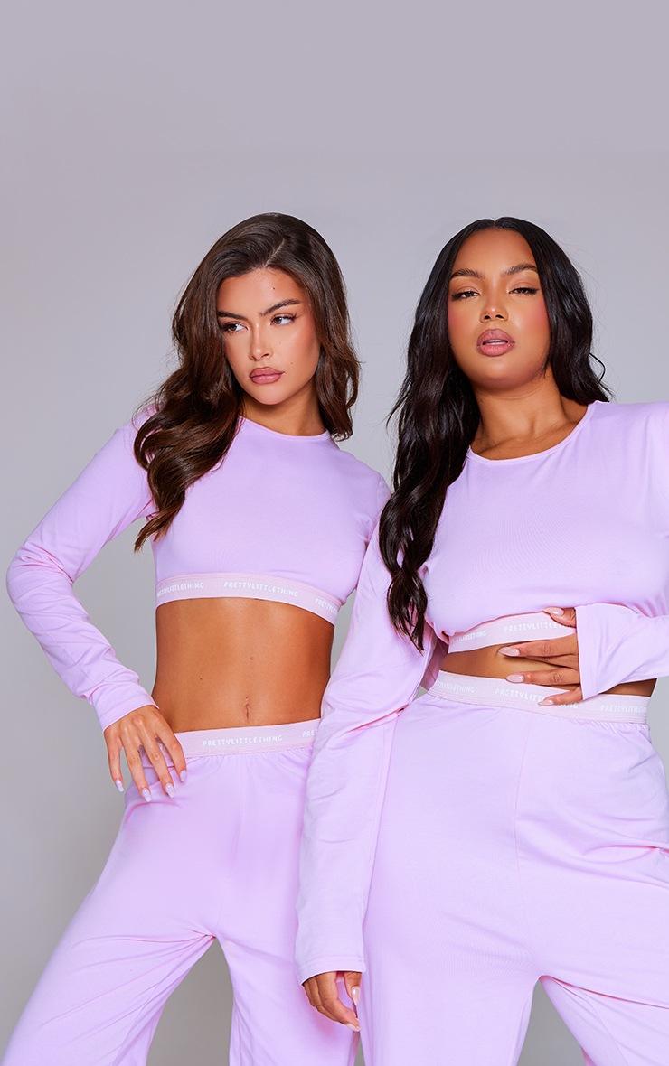 Pretty Little Thing PRETTYLITTLETHING Tape Baby Pink Long Sleeve PJ Top