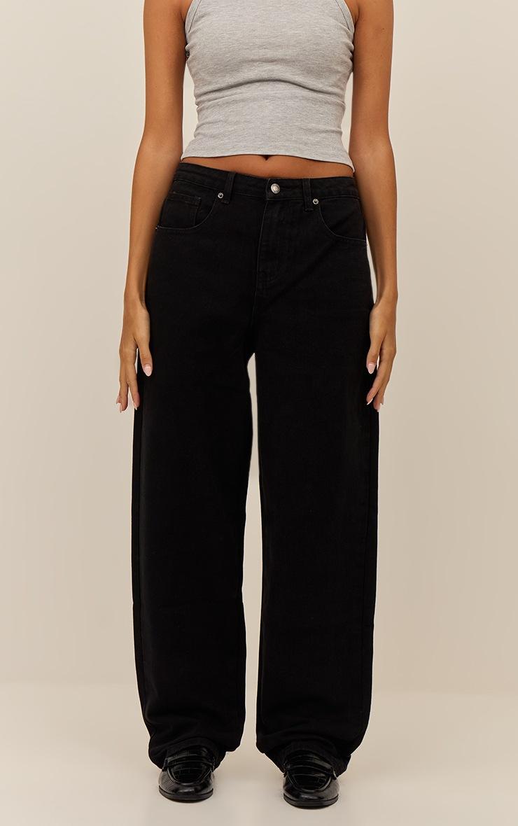 Pretty Little Thing PRETTYLITTLETHING Washed Black High Waist Boyfriend Jean