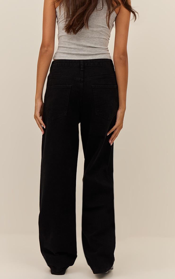 Pretty Little Thing PRETTYLITTLETHING Washed Black High Waist Boyfriend Jean
