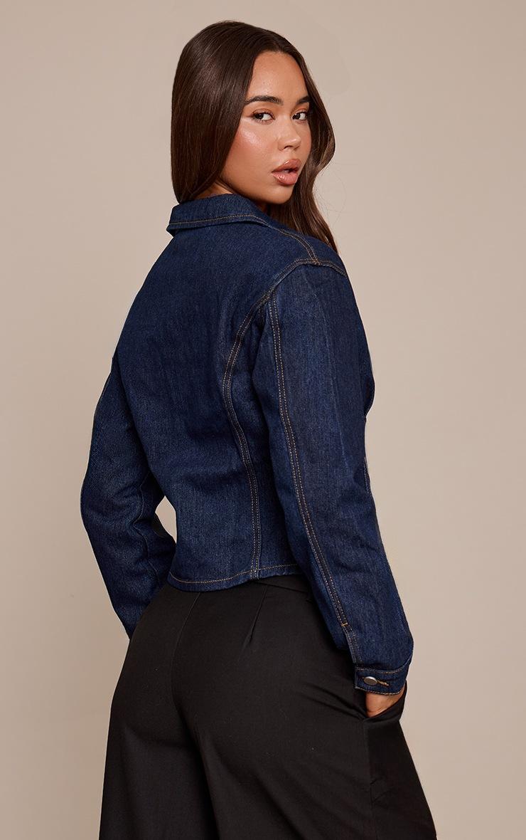 Pretty Little Thing Raw Indigo Cinched Waist Denim Blouse