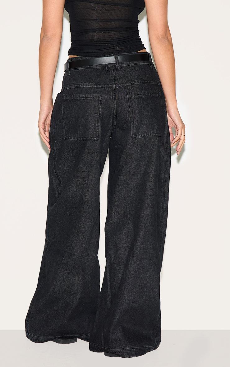 Pretty Little Thing Raw Indigo Seam Detail Low Rise Baggy Jeans