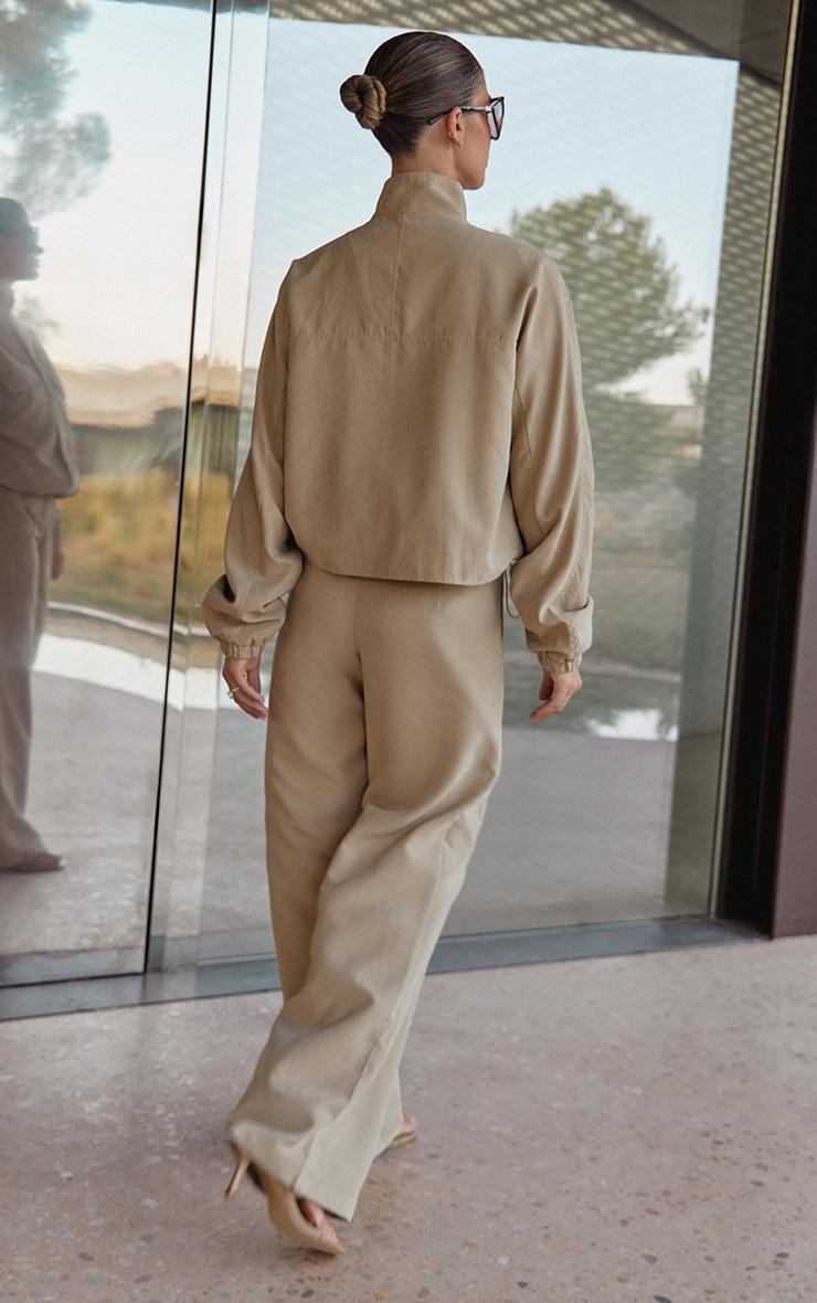 Pretty Little Thing Sand Peach Skin Straight Leg Pant