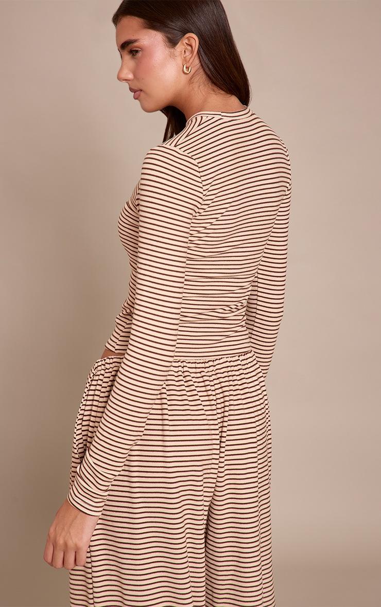 Pretty Little Thing Sand Striped Soft Fleece Long Sleeve Top