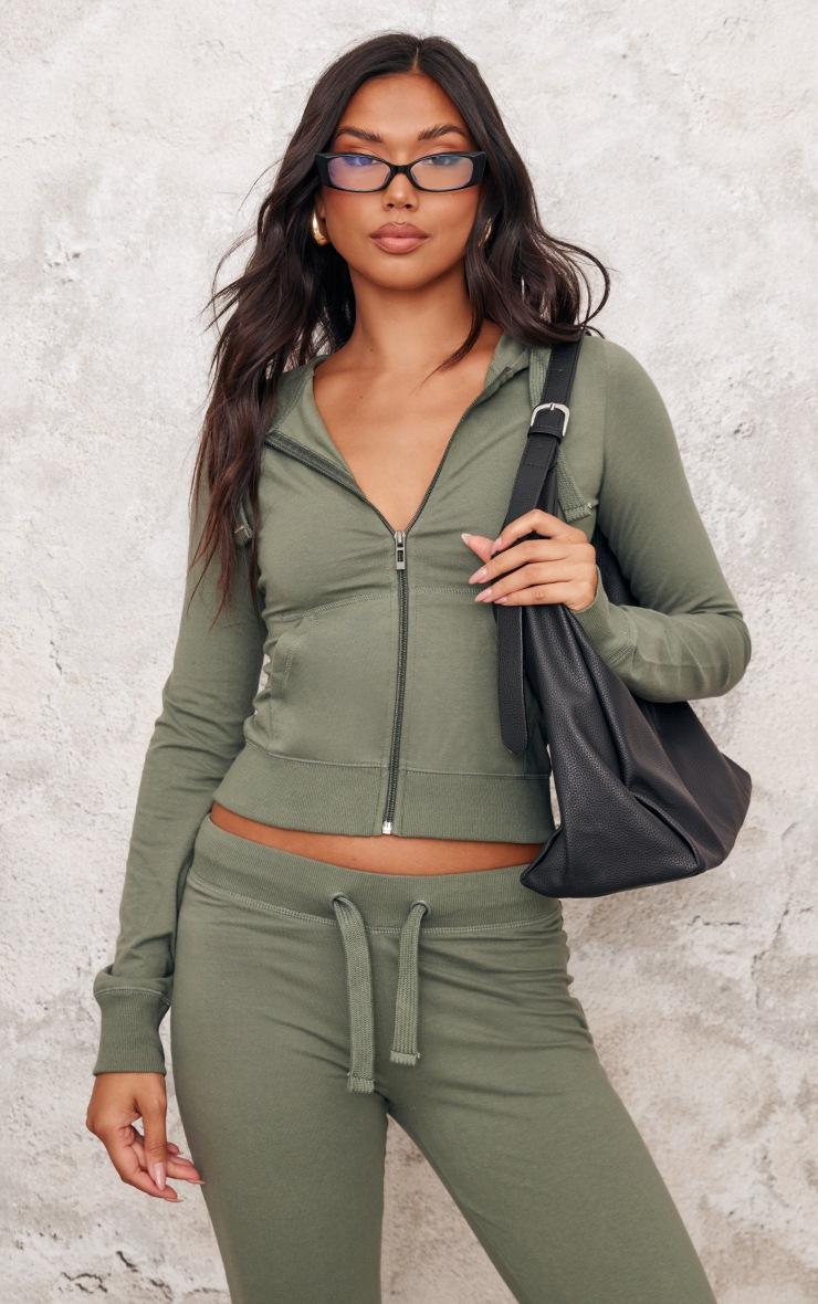 Pretty Little Thing Sea Green Zip Up Fitted Track Top