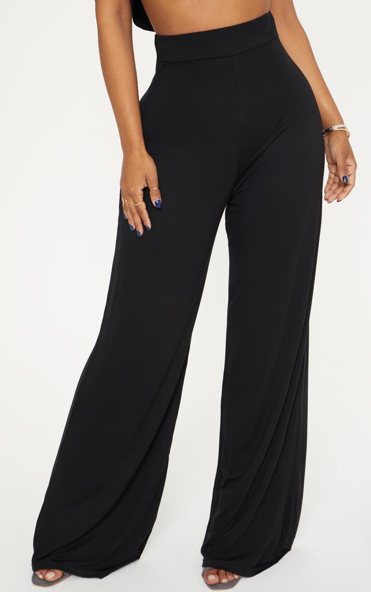 Pretty Little Thing Shape Black Jersey Wide Leg Trousers Pretty Little Thing Shape Black Jersey Wide Leg Trousers