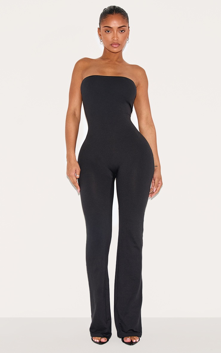 Pretty Little Thing Shape Black Sculpted Bandeau Jumpsuit