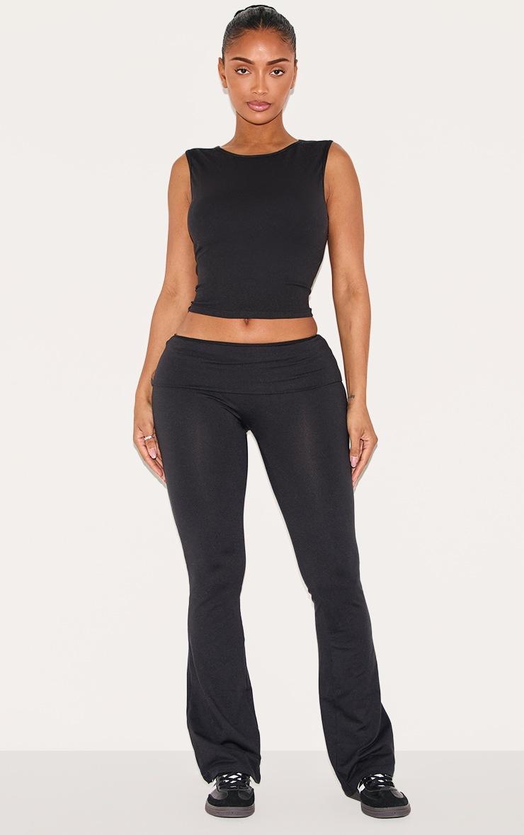 Pretty Little Thing Shape Black Sculpted Longline Racer Top