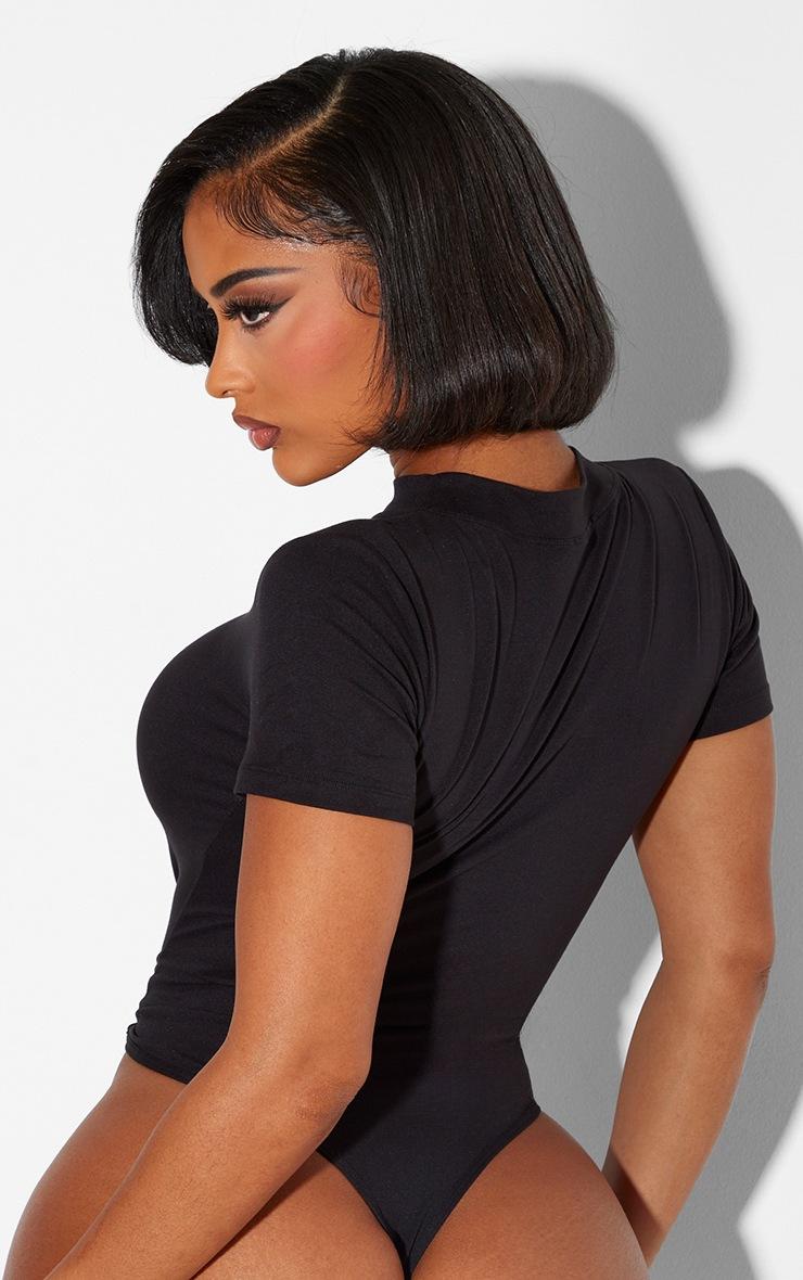 Pretty Little Thing Shape Black Sculpted Short Sleeve Bodysuit