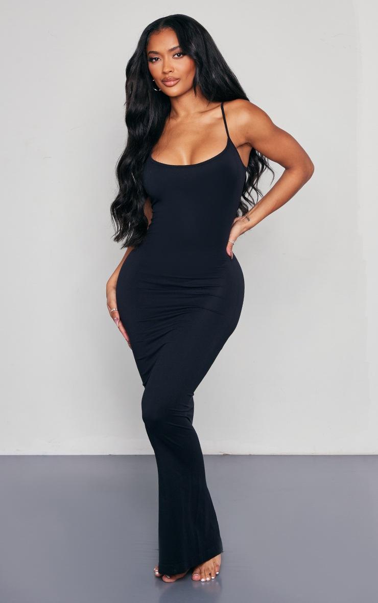 Pretty Little Thing Shape Black Stretch Seamless Strappy Maxi Dress