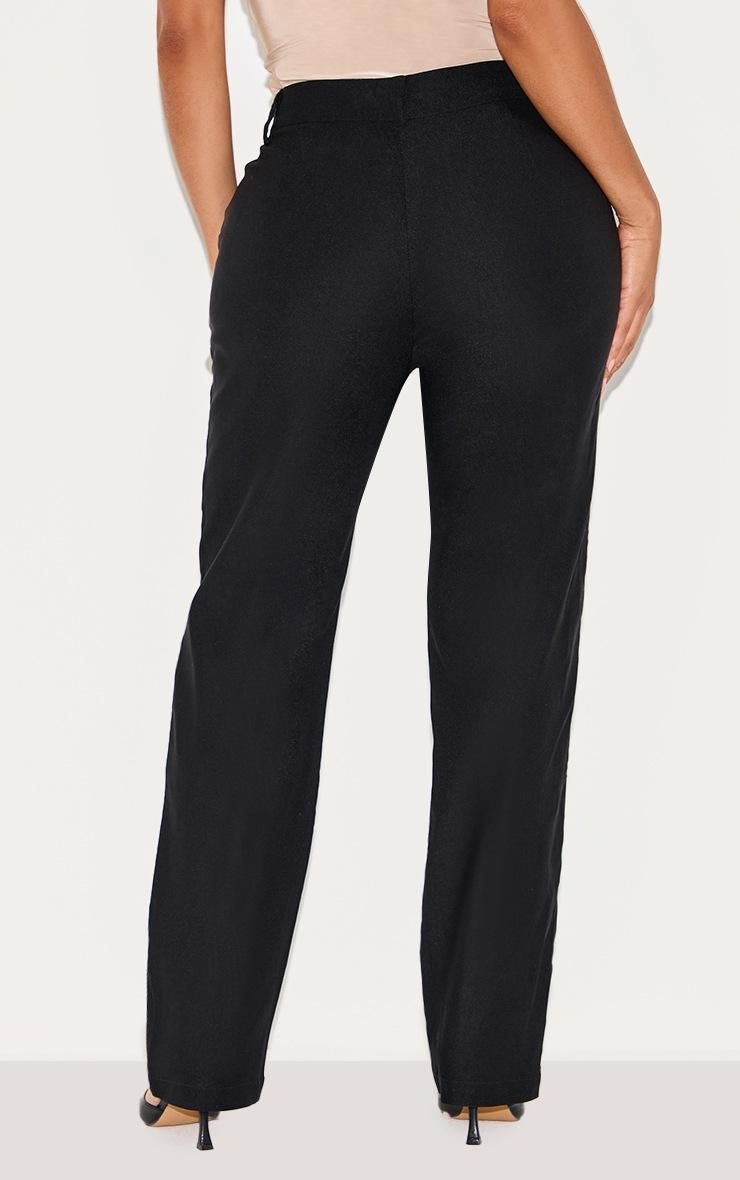 Pretty Little Thing Shape Black Stretch Woven High Waisted Pintuck Cigarette Pants