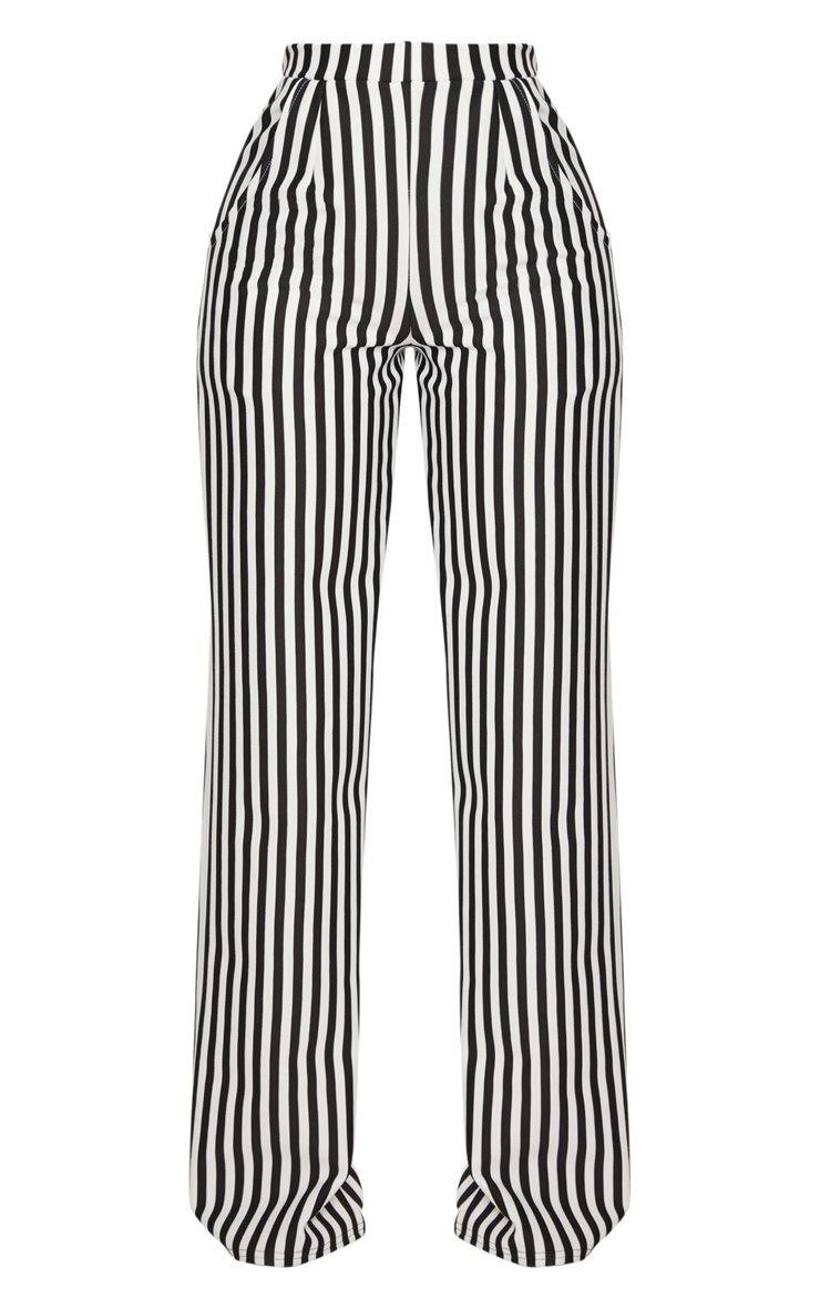 Pretty Little Thing Shape Black Striped Wide Leg Trousers