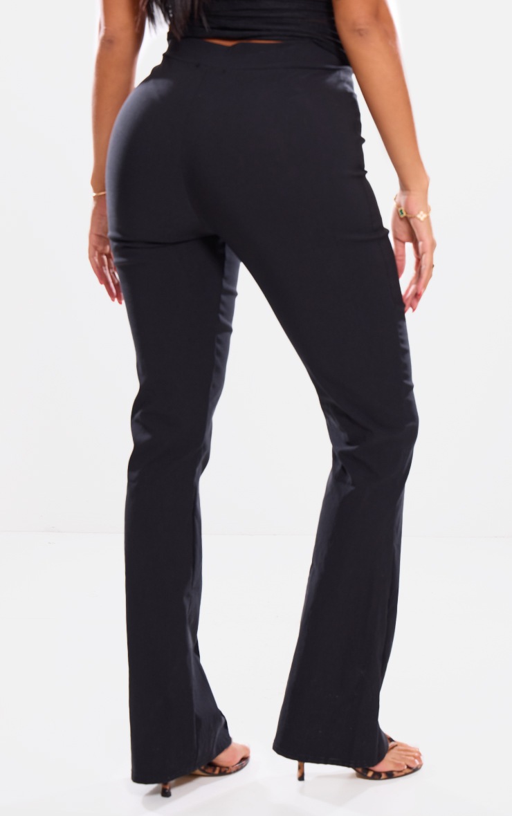 Pretty Little Thing Shape Black Tailored High Waisted Pin Tuck Flared Pants