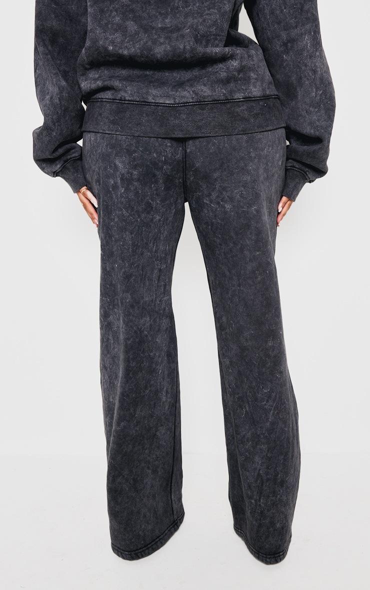 Pretty Little Thing Shape Black Washed Wide Leg Sweatpants