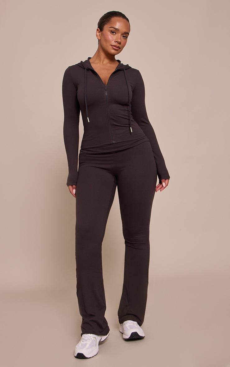 Pretty Little Thing Shape Charcoal Sculpted Fold Over Waist Flare Pants