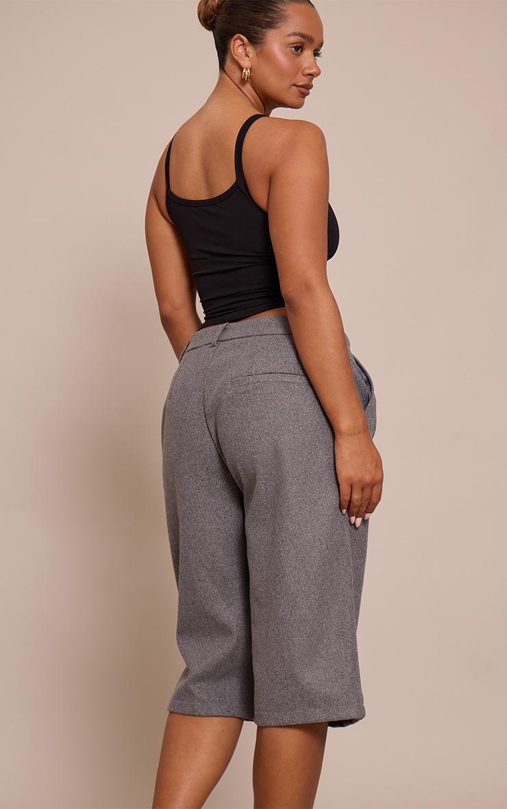 Pretty Little Thing Shape Charcoal Wool-Look Long Line Shorts