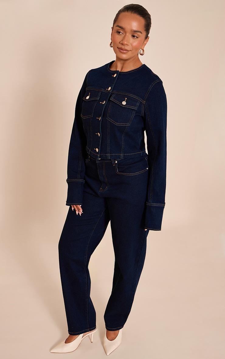 Pretty Little Thing Shape Indigo Stretch Denim Tailored Barrel Jeans