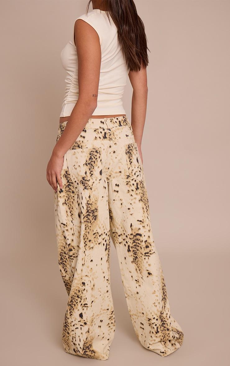 Pretty Little Thing Snow Leopard Slouchy Wide Leg Jeans