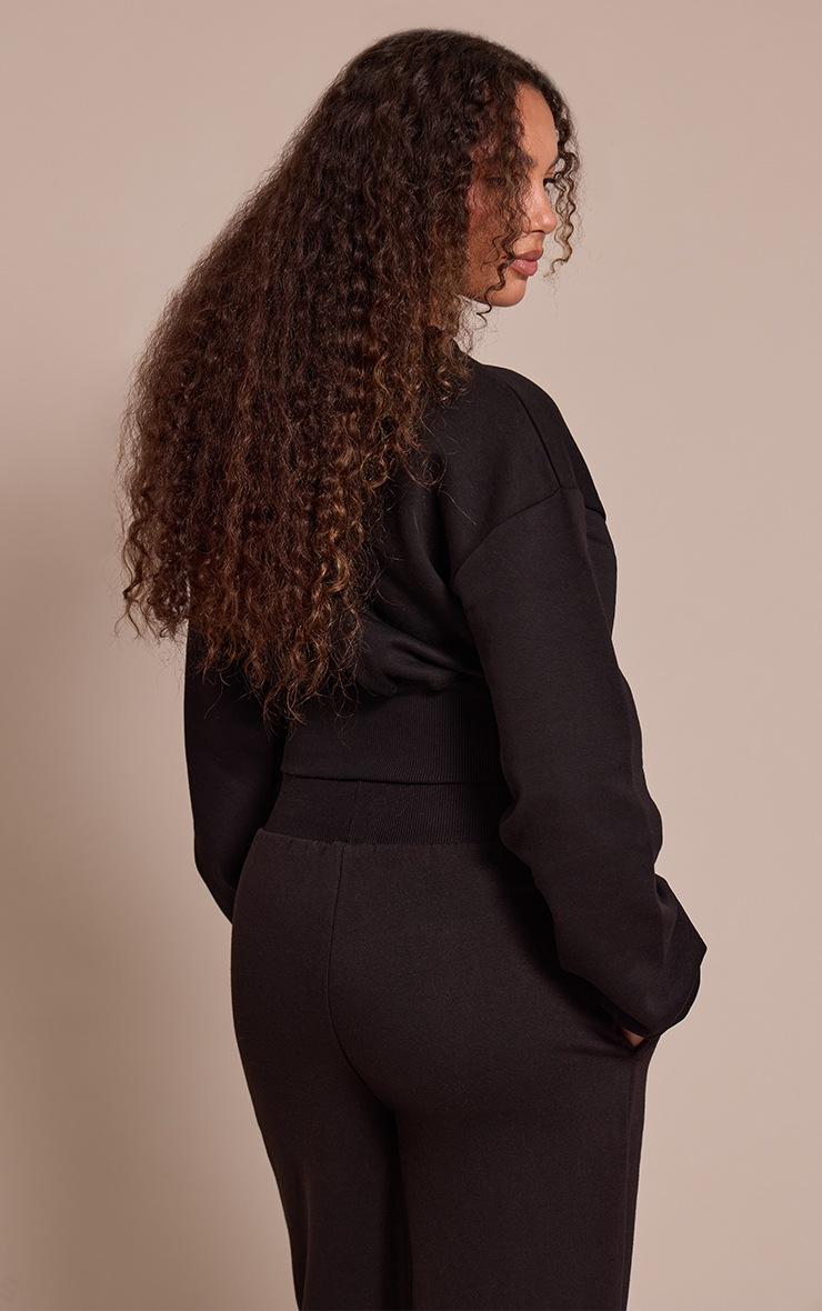 Pretty Little Thing Tall Black Cropped Oversized Sweatshirt