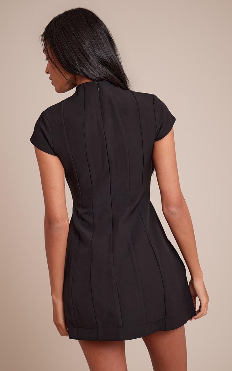 Pretty Little Thing Tall Black High Neck Cinched Mini Dress