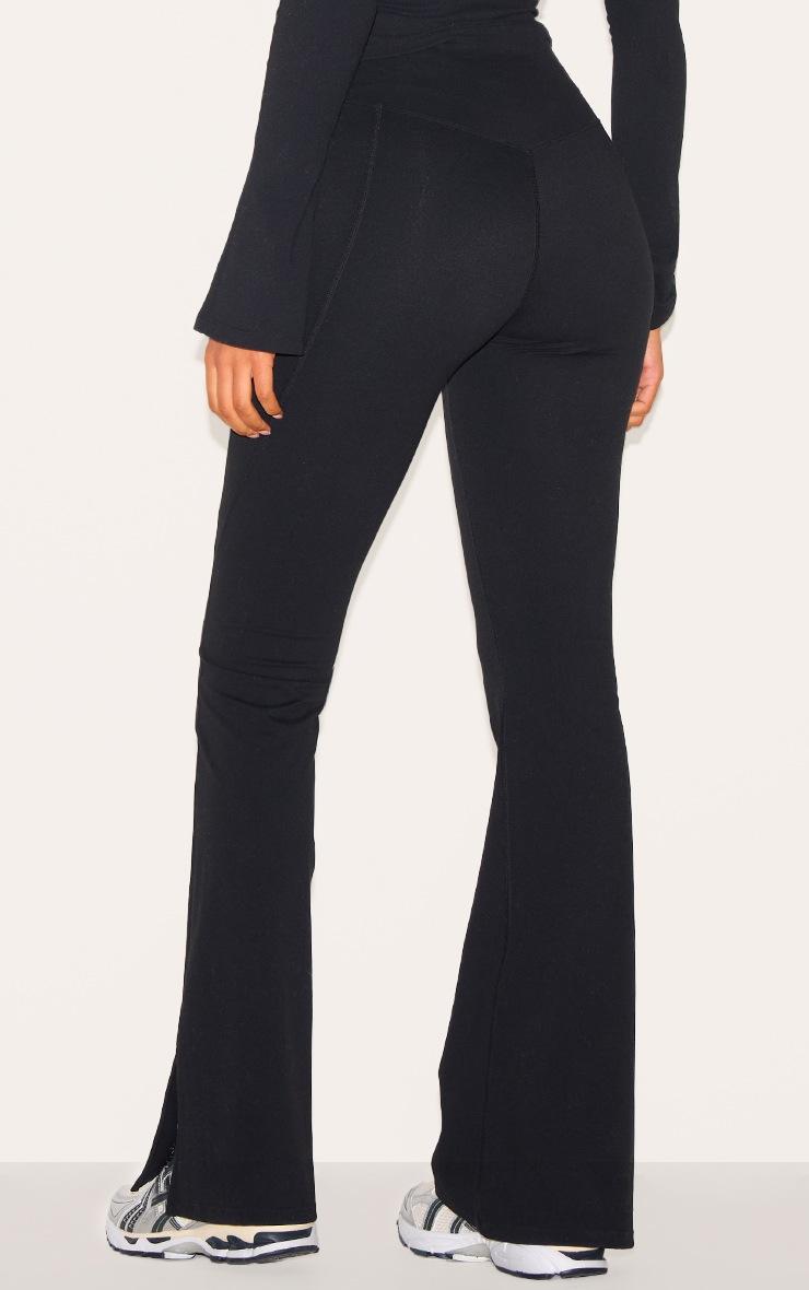 Pretty Little Thing Tall Black Snatched Sculpt Seam Detail Flare Leggings