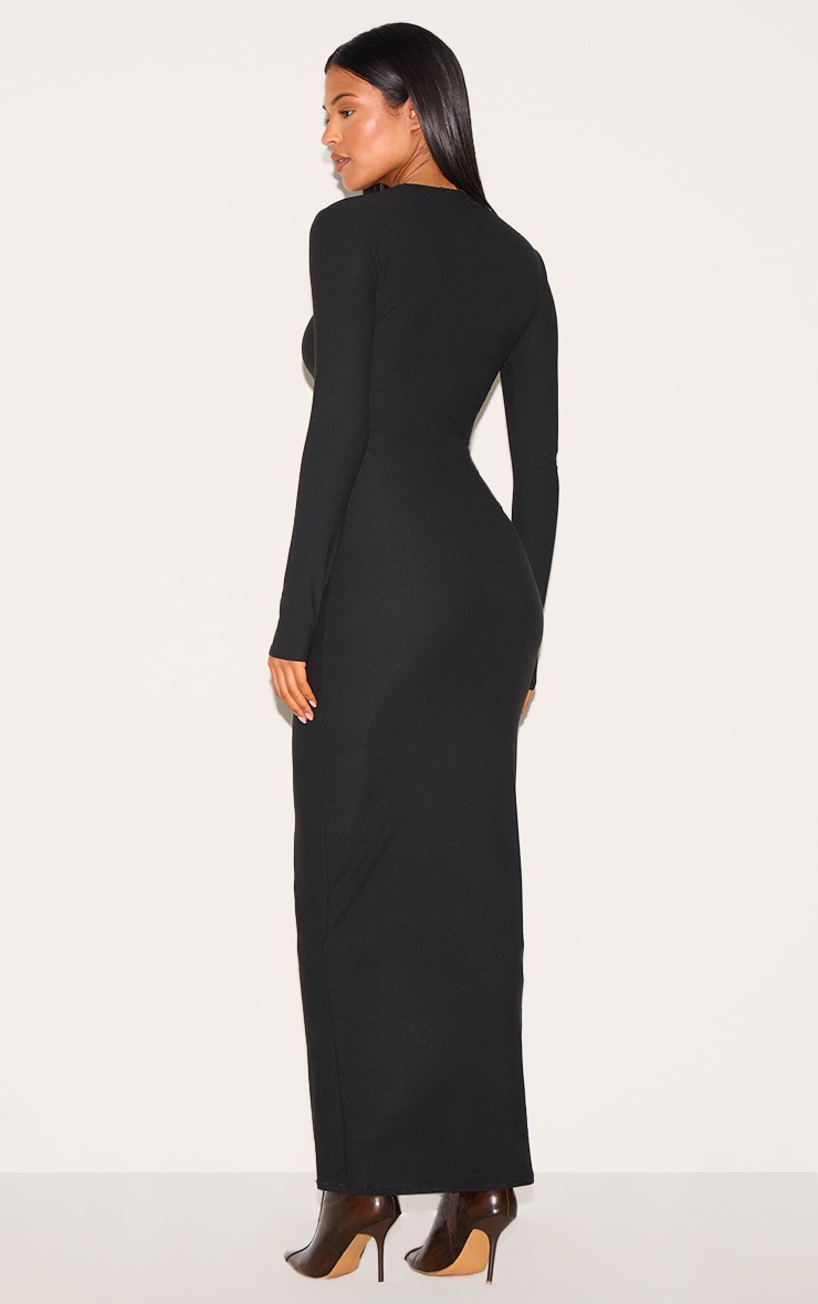 Pretty Little Thing Tall Black Soft Touch Long Sleeve Maxi Dress
