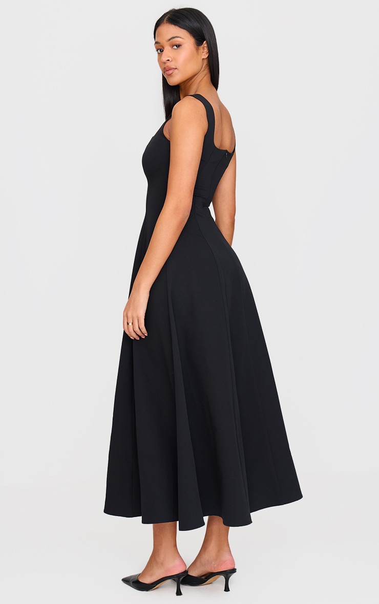 Pretty Little Thing Tall Black Square Neck Midaxi Dress