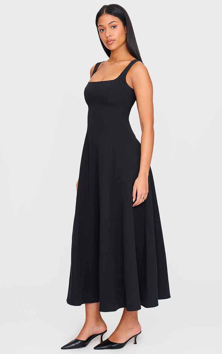 Pretty Little Thing Tall Black Square Neck Midaxi Dress