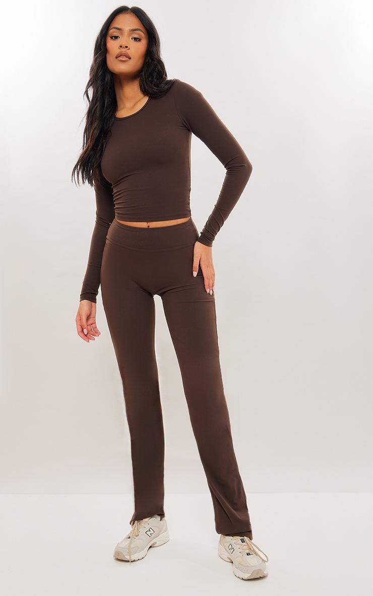 Pretty Little Thing Tall Coffee Snatched Sculpt Long Sleeve Top