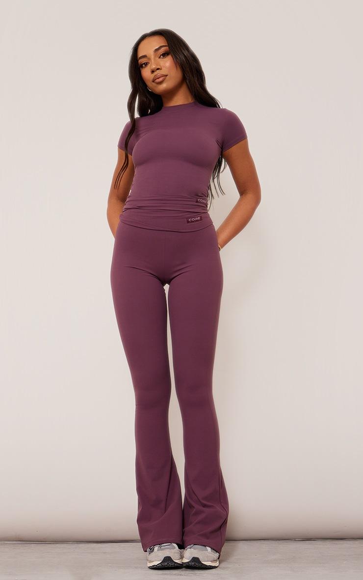 Pretty Little Thing Tall Eggplant Core Collection Tab Snatched Sculpt Foldover Pants