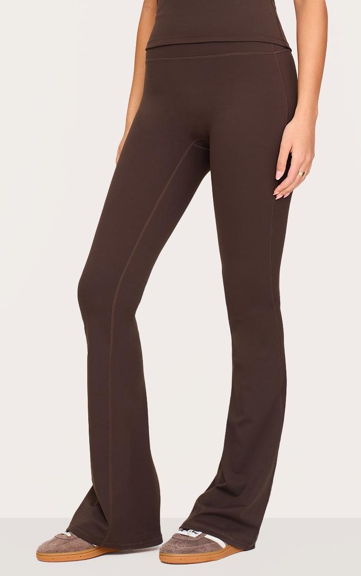 Pretty Little Thing Tall Espresso Sculpt High Waisted Flared Yoga Pants