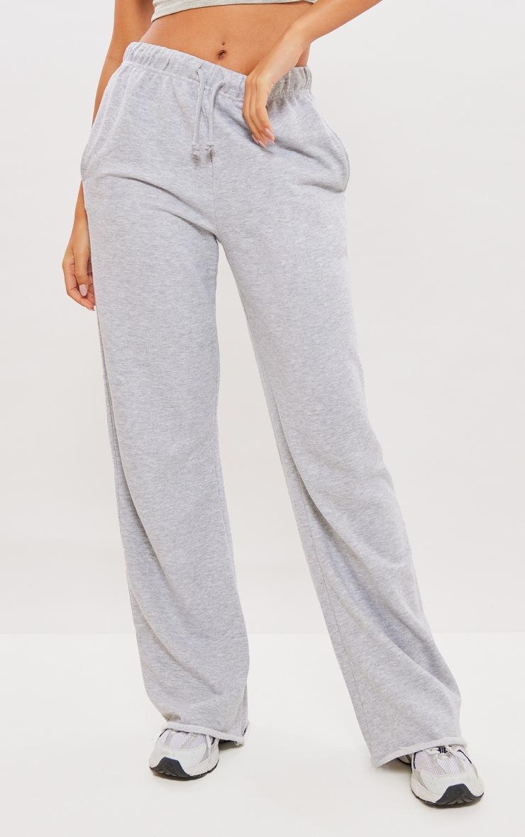 Pretty Little Thing Tall Grey Marl Basic Raw Hem Sweatpants