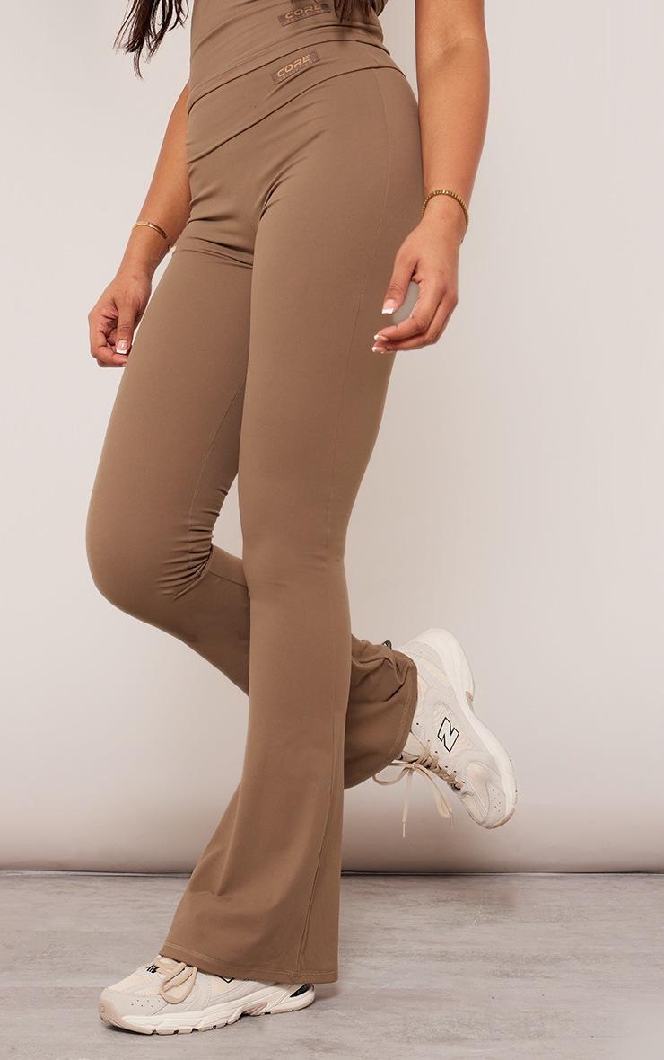 Pretty Little Thing Tall Mocha Core Collection Tab Snatched Sculpt Foldover Pants