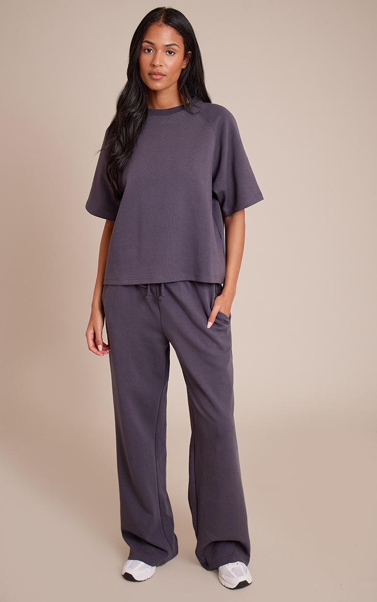 Pretty Little Thing Tall Navy Interlock Wide Leg Sweatpants