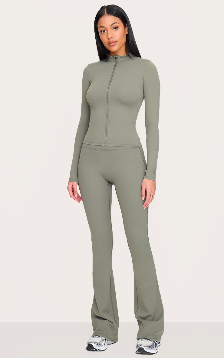 Pretty Little Thing Tall Olive Basic Sculpt Zip Jacket