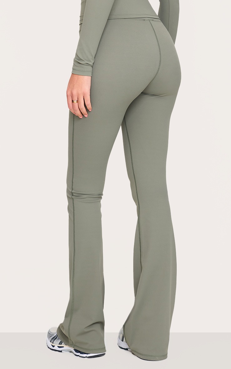 Pretty Little Thing Tall Olive Sculpt High Waisted Flared Yoga Pants