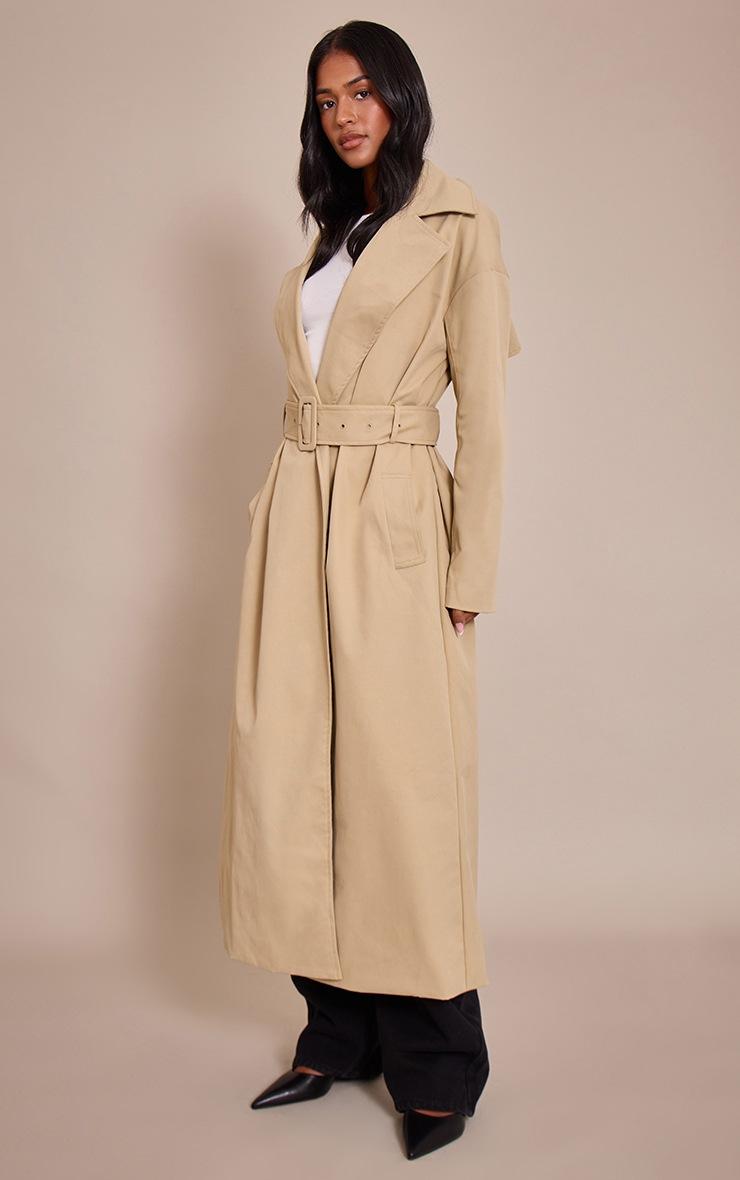 Pretty Little Thing Tall Stone Tie Waist Trench Coat