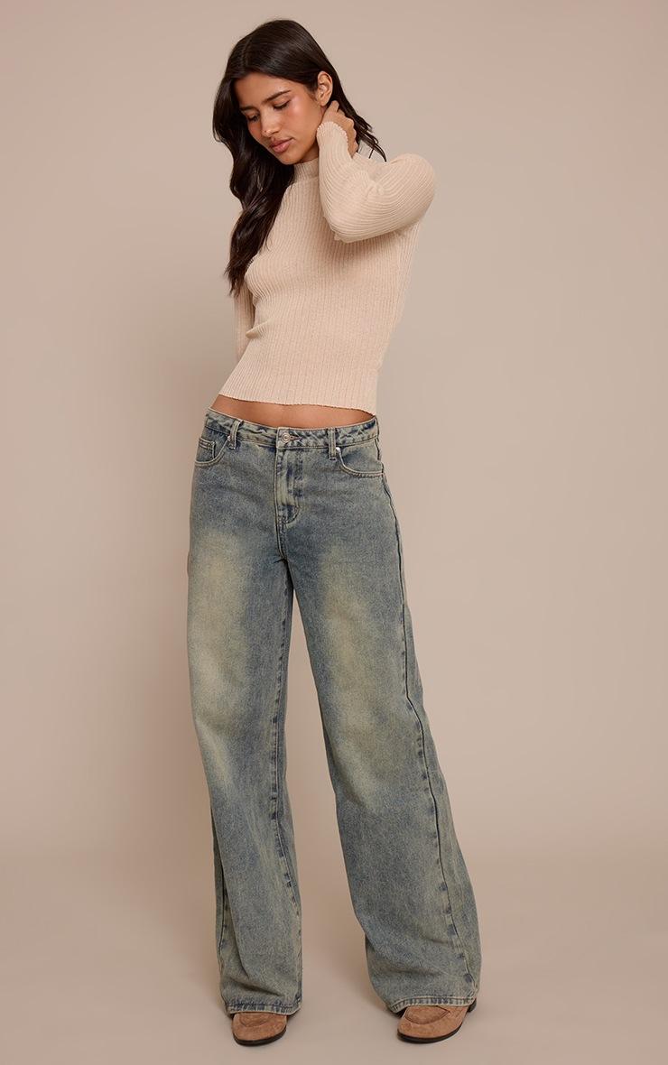 Pretty Little Thing Tall Vintage Light Wash Mid Rise Wide Leg Jeans