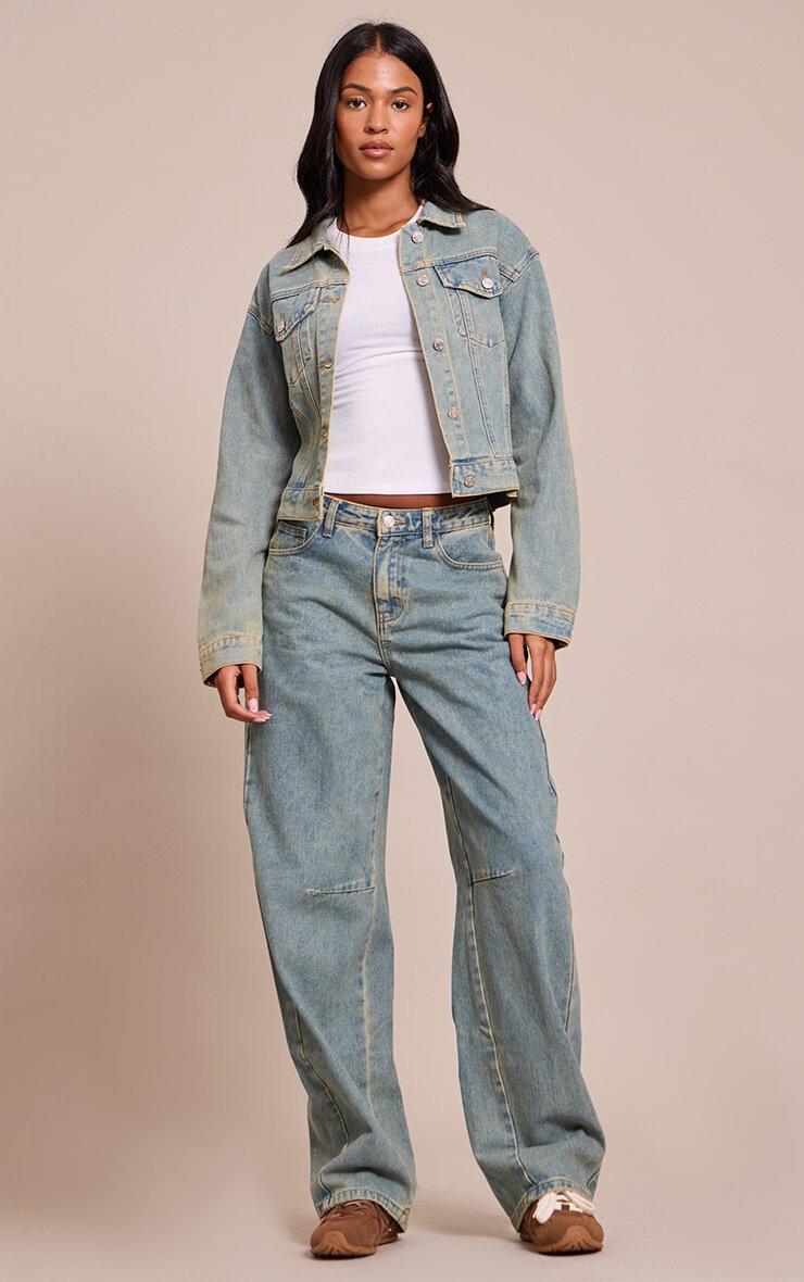 Pretty Little Thing Tall Vintage Seam Detail Low Rise Barrel Jeans