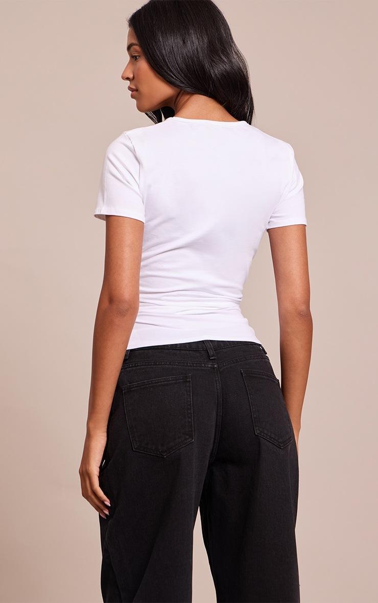 Pretty Little Thing Tall White Cotton Crew Neck Longline Short Sleeve T-shirt