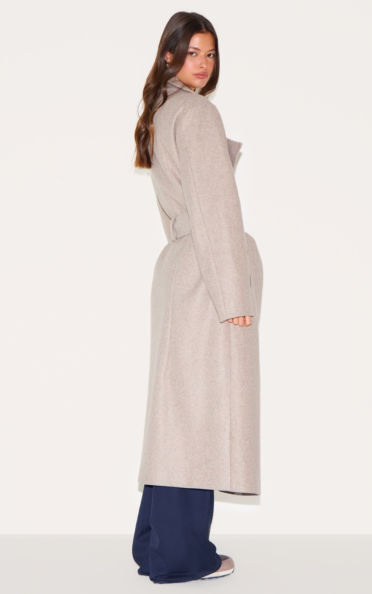 Pretty Little Thing Taupe Oversized Wool Look Trench Coat