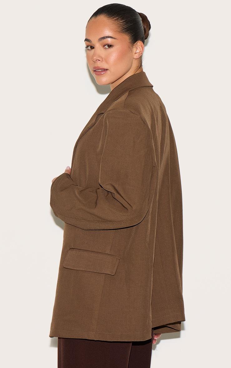 Pretty Little Thing Taupe Seam Detail Structured Oversized Blazer