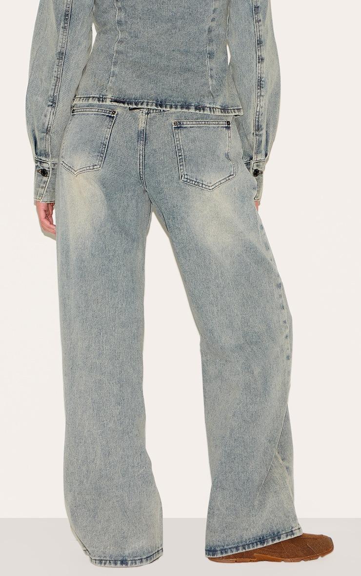 Pretty Little Thing Vintage Mid Waist Wide Leg Jeans