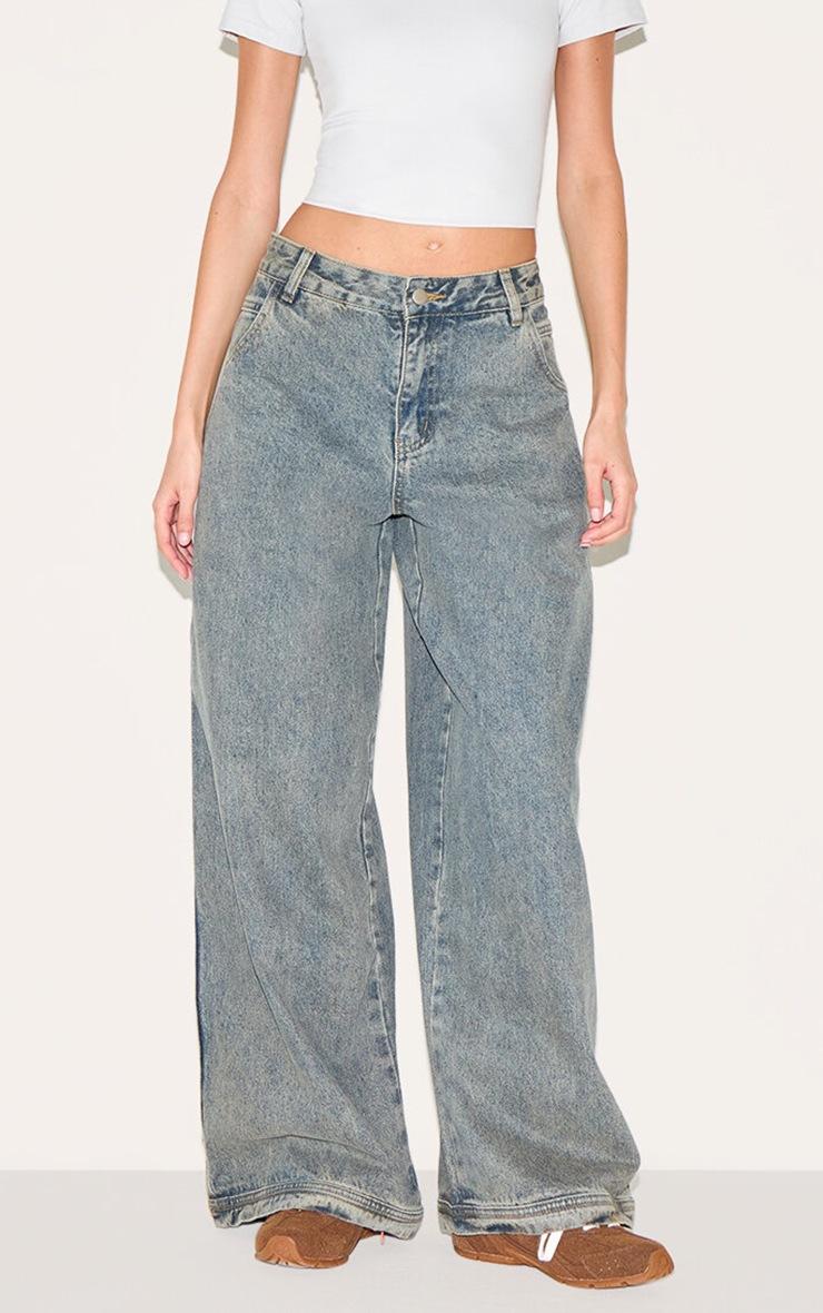 Pretty Little Thing Vintage Seam Detail Low Rise Baggy Jeans